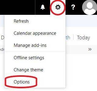 Exchange 2016 Gear Icon Options
